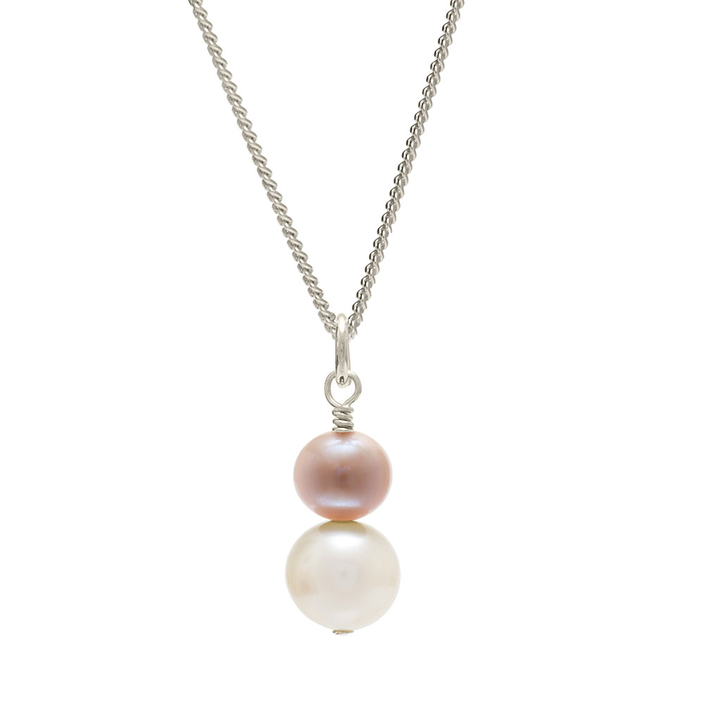 Cream and Pink Pearl Pendant | Pearl Jewellery | Biba & Rose