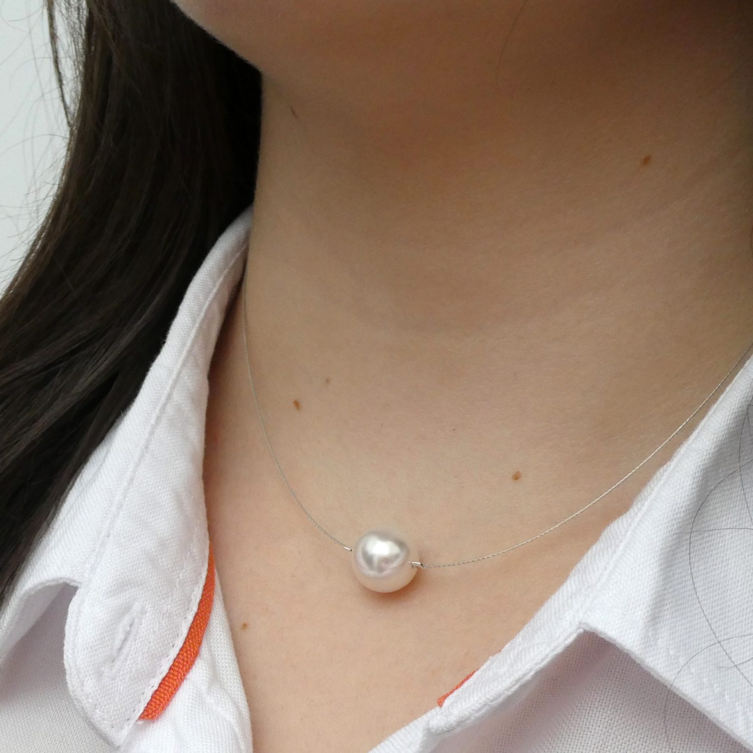 Single Floating Pearl Necklace Pearl Jewellery Biba Rose
