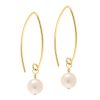 Long Gold pearl earrings