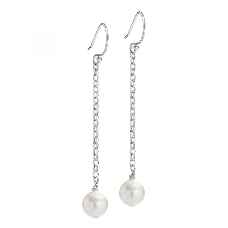 Cream Pearl Chain Earrings | Pearl Jewellery | Biba & Rose